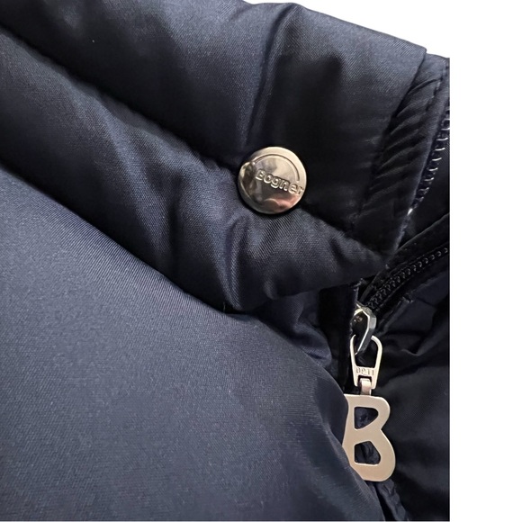 Vintage 80s-90s BOGNER Goose Down Puffer Vest Gilet Navy Blue USA Made Mens L/XL - Picture 9 of 12